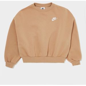 Nike Sweatshirt met ronde hals en recht design voor meisjes Sportswear Club Fleece - Bruin, Bruin