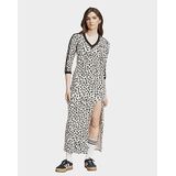 adidas Leopard 3-Stripes Maxi Jurk - Zwart- Dames, Zwart