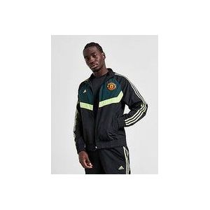 adidas Manchester United FC Woven Track Top - Black / Green Night / Pulse Lime- Heren, Black / Green Night / Pulse Lime