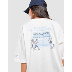 New Balance Run Club Boyfriend T-Shirt - Crème- Dames, Crème