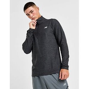 New Balance Space Dye 1/4 Zip Top - Black- Heren, Black