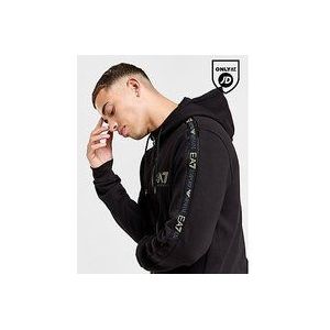 Emporio Armani EA7 Tape Logo Full Zip Hoodie - Black- Heren, Black