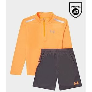 Under Armour Tech Twist 1/4 Zip Top/Shorts Set Children - Orange, Orange