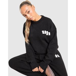 Unlike Humans Knit Crew Sweatshirt - Zwart- Dames, Zwart