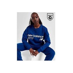 New Balance Logo Crew Sweatshirt - Navy- Dames, Navy