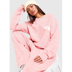 Unlike Humans Knit Crew Sweatshirt - Roze- Dames, Roze
