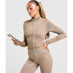 adidas - Seamless Full Zip Top - Bruin - Dames