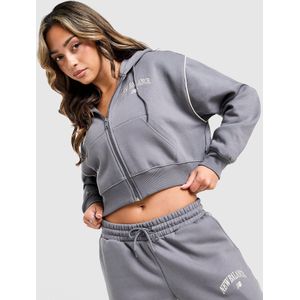 New Balance Varsity Crop Full Zip Hoodie - Grijs- Dames, Grijs