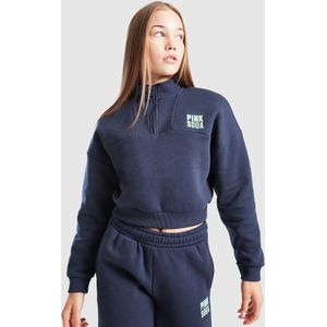 Pink Soda Sport Girls' Lila Crop 1/4 Zip Top Junior - Blauw - Kind, Blauw