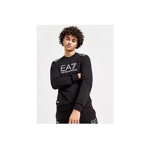 Emporio Armani EA7 7 Lines Cotton-Blend Logo Crew Sweatshirt - Black- Heren, Black