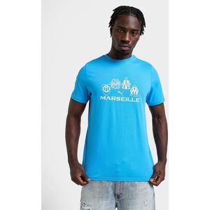 PUMA Olympique Marseille Culture T-Shirt - Blauw- Heren, Blauw