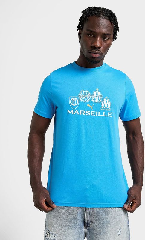 PUMA Olympique Marseille Culture T-Shirt - Blauw- Heren, Blauw