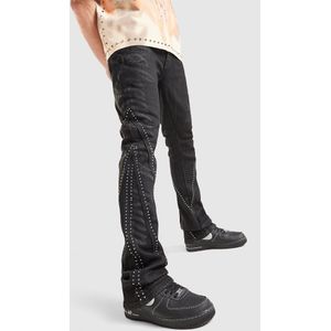 Smoke Rise Stack Flare Studded Jeans - Zwart- Heren, Zwart