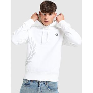 Fred Perry Oversized Laurel Wreath Hoodie - Wit- Heren, Wit