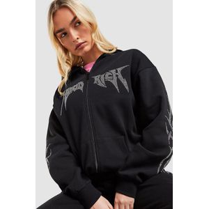 Hoodrich Quartz Diamante Full Zip Hoodie - Zwart- Dames, Zwart