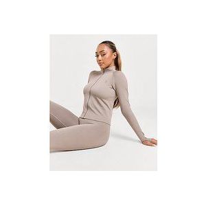 Gym King Sculpt Seamless Full Zip Top - Brown- Dames, Brown