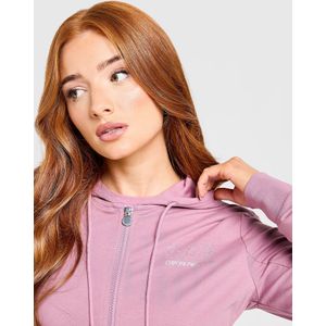 EA7 Emporio Armani Slim Diamante Full Zip Hoodie - Paars- Dames, Paars
