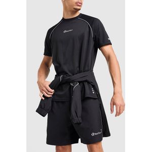 Red Run Activewear Crimson Wave Panel Sport Shorts - Zwart- Heren, Zwart