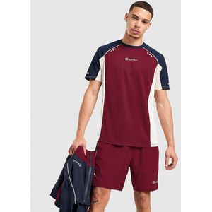 Red Run Activewear Crimson Wave Panel Sport Shorts - Shadow Red- Heren, Shadow Red