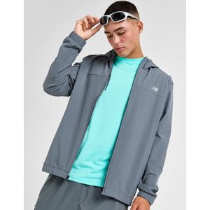 New Balance - Full Zip Woven Hooded Track Top - Grijs - Heren