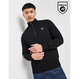 Fred Perry Badge 1/2 Zip Sweatshirt - Black- Heren, Black