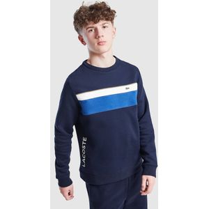 Lacoste Colour Block Fleece Crew Sweatshirt Junior - Donker Blauw - Kind, Donker Blauw