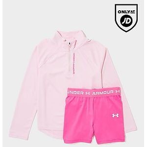 Under Armour Girls' Tech Twist 1/4 Zip Top/Shorts Set Children - Pink - Kind, Pink