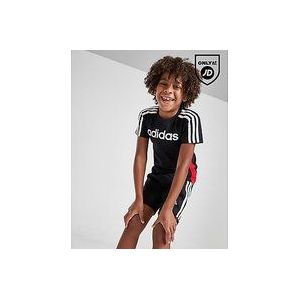 adidas Girls' Linear T-Shirt/Shorts Set Children - Black, Black