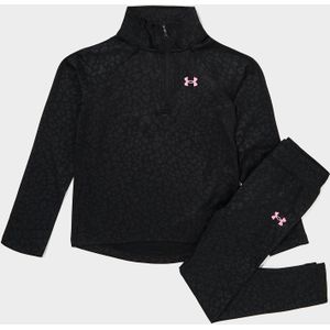 Under Armour Girls' Leopard Shine 1/4 Zip/Leggings Set Children - Zwart - Kind, Zwart