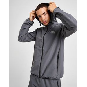 EA7 Emporio Armani Reflective Woven Full Zip Hoodie - Grijs- Heren, Grijs