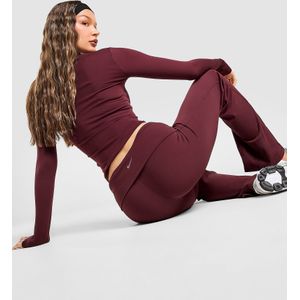 Nike Dri-FIT damesbroek met hoge, omvouwbare taille One - Rood- Dames, Rood