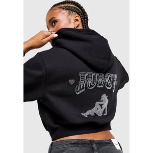 JUICY COUTURE Rodeo Diamante Fleece Hoodie - Zwart- Dames, Zwart