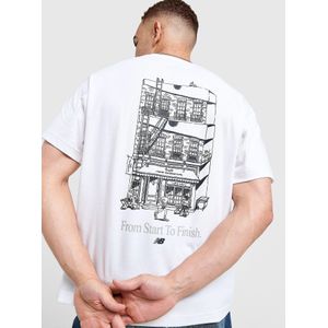 New Balance Cafe T-Shirt - Wit- Heren, Wit