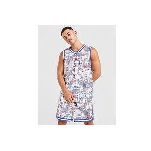 Nike All Over Print Basketball Jersey - White- Heren, White