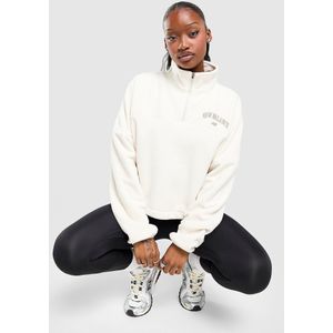 New Balance Varsity Polar Fleece 1/4 Zip Sweatshirt - Wit- Dames, Wit