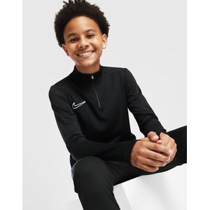 Nike Voetbaltrainingstop met Dri-FIT, lange mouwen en korte rits voor kids Academy - Zwart, Zwart