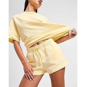 Nike Damesshorts met ruimvallende pasvorm en hoge taille Sportswear Phoenix Fleece - Geel- Dames, Geel