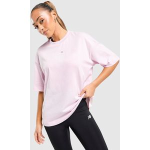 New Balance Run Club Boyfriend T-Shirt - Roze- Dames, Roze