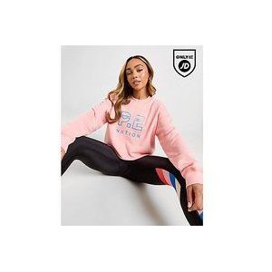 PE Nation Heads Up Crew Sweatshirt - Pink- Dames, Pink