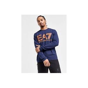 Emporio Armani EA7 Large Logo Long Sleeve T-Shirt - Blue- Heren, Blue