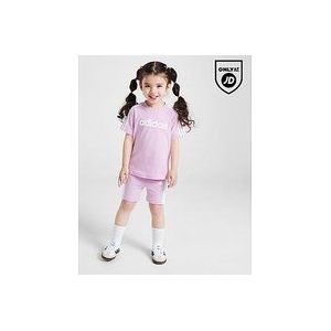 adidas Girls' Linear T-Shirt/Shorts Infant - Purple, Purple