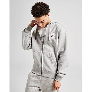 Champion Back Logo Zip Through Hoodie - Grey- Heren, Grey