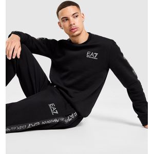 EA7 Emporio Armani Reflective Tape Crew Tracksuit - Zwart- Heren, Zwart