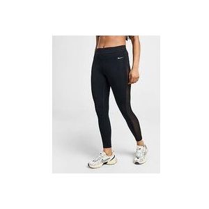 Nike 7/8-legging met halfhoge taille en mesh vlakken voor dames Pro - Black/White- Dames, Black/White