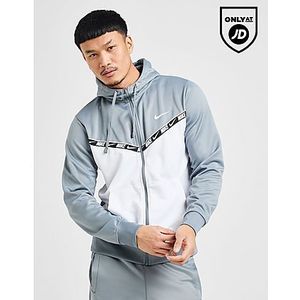 Nike Tape Polyknit Full Zip Hoodie - Grey- Heren, Grey