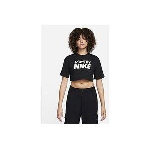 Nike Swoosh Crop T-Shirt Dames - Black- Dames, Black