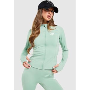New Balance Logo Full Zip Track Top - Groen- Dames, Groen