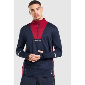 Red Run Activewear Tech 1/4 Zip Top - Blauw- Heren, Blauw