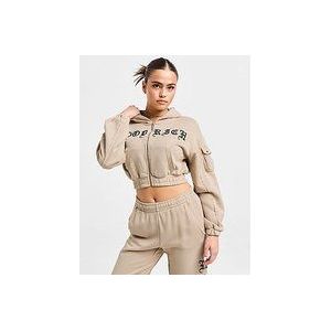 Hoodrich Dusk Full-Zip Crop Hoodie - Brown- Dames, Brown