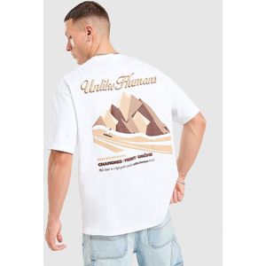 Unlike Humans Boarder T-Shirt - Wit- Heren, Wit